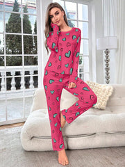Heart Pattern PJs Set