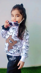 White Bears Sweatshirt With Trouser For Kids (2 Piece)