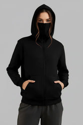 Winter Balaclava Ninja Zipper Hoodie Jacket For Women