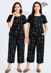 Black Capri PJs Set
