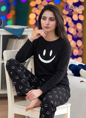 Black Smiley Mood PJs Set