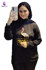 Black Tropical Printed Night Suit