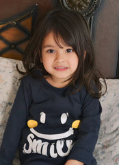 Smiley Navy Blue Kids Wear