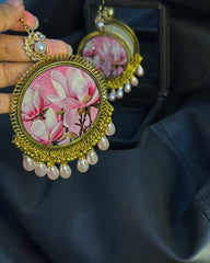 Magnolia Spark Resin Jhumka