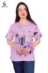 Purple Funcky Printed Night Suit