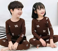Brown Panda Printed Kids Wear
