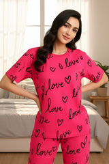 Love Heart Printed PJs Set