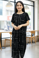 Lines Capri Printed PJs Set