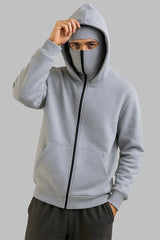 Gray Ninja Zipper Hoodie Jacket