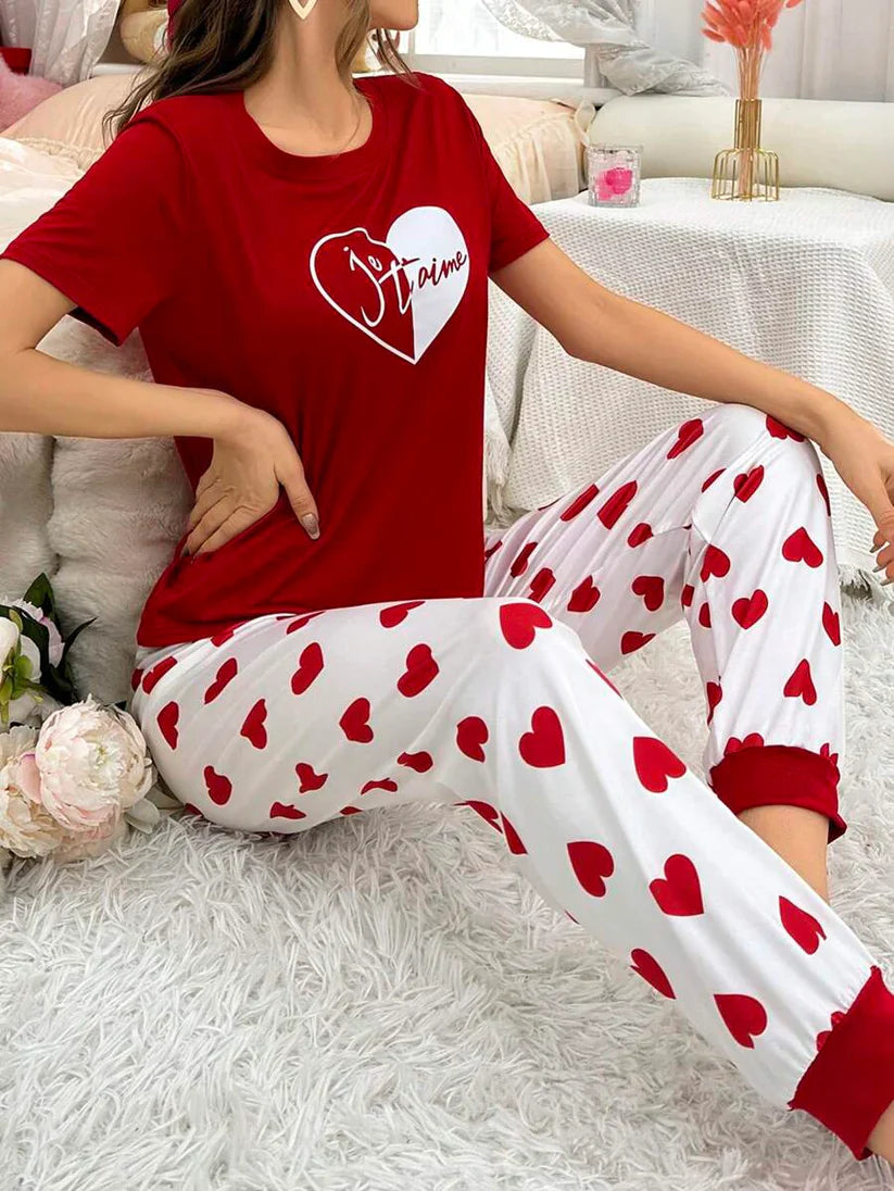 Red Heart PJs Set