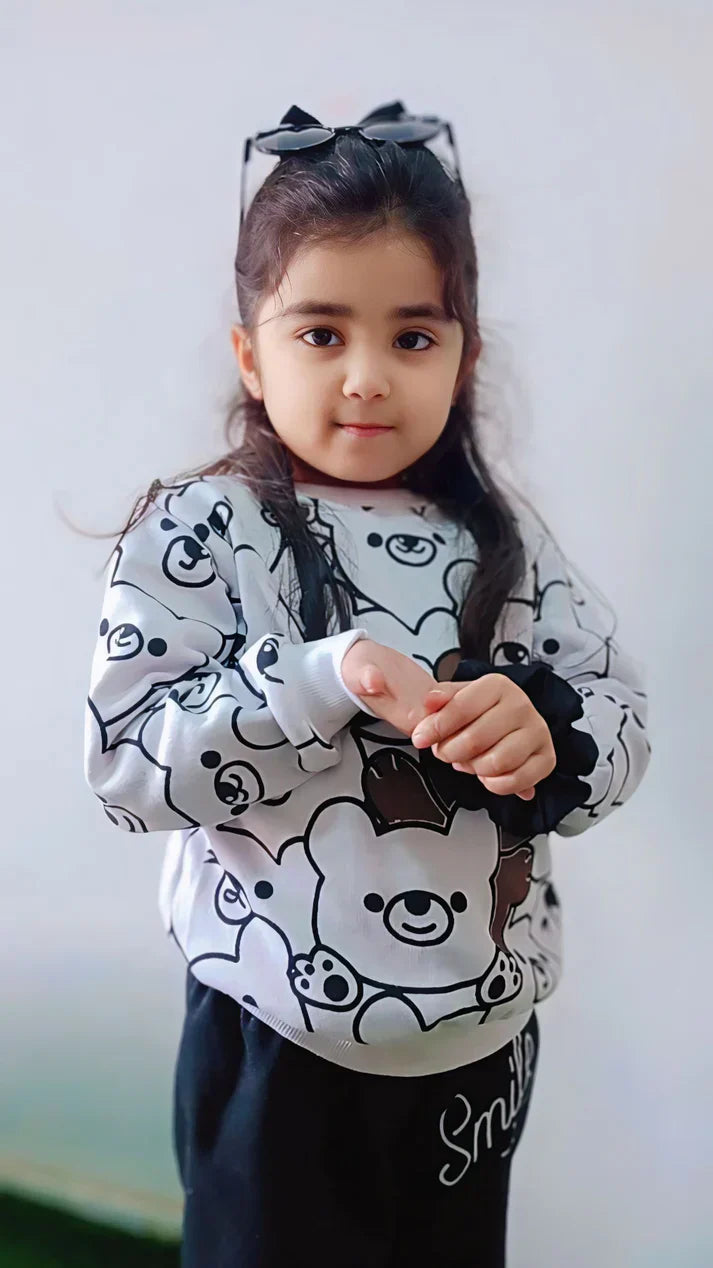 White Bears Sweatshirt With Trouser For Kids (2 Piece)