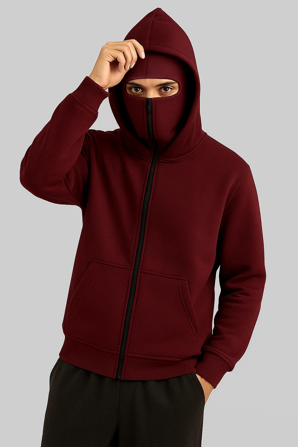Balaclava Ninja Zipper Hoodie Jacket