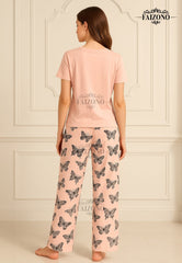 Baby Pink With Butterfly Pjs Set