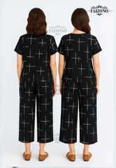 Black Capri PJs Set