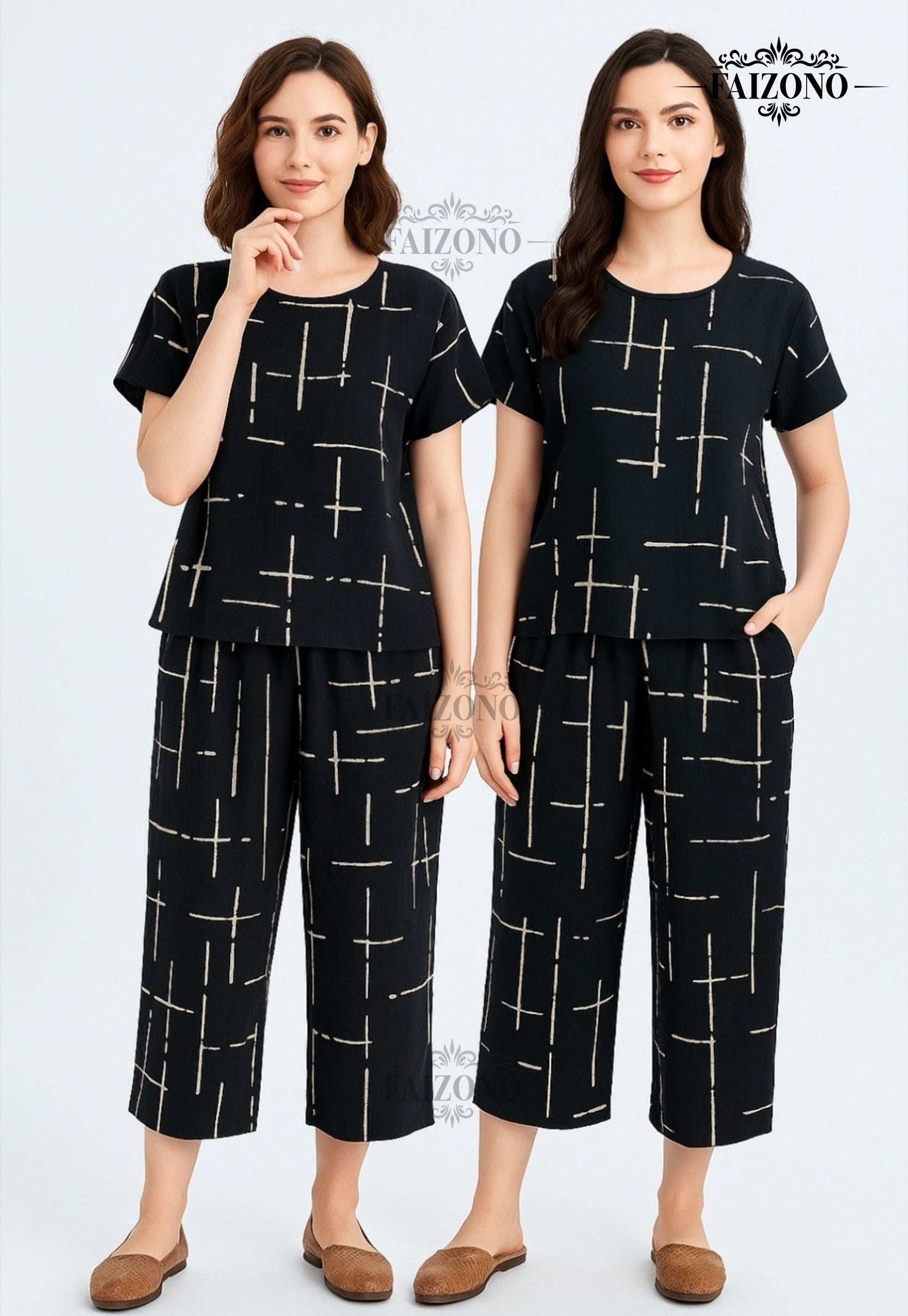 Black Capri PJs Set