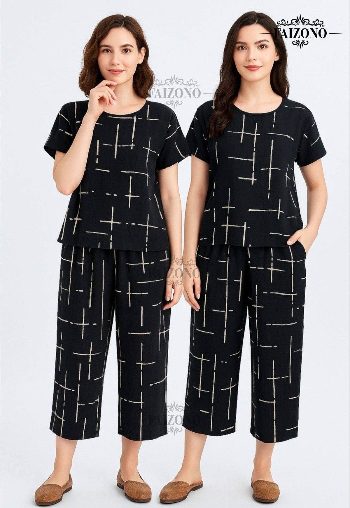 Black Capri PJs Set