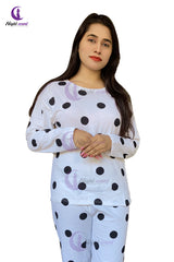 Black & White Doted Printed Night Suit