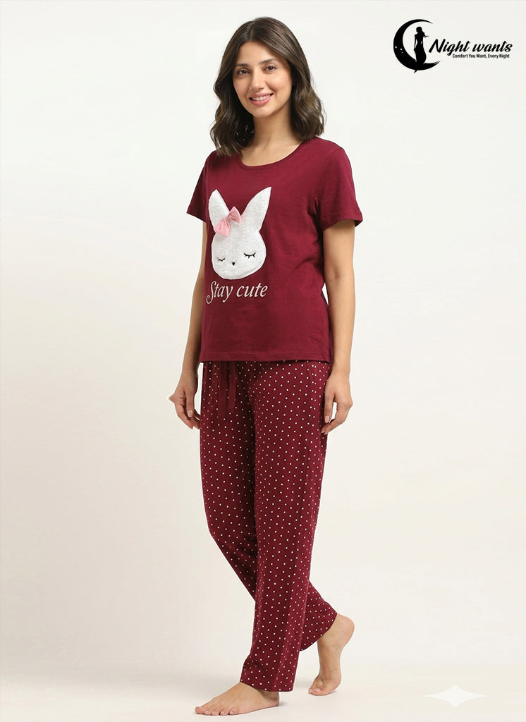 Stay Cute Bunny PJs Set
