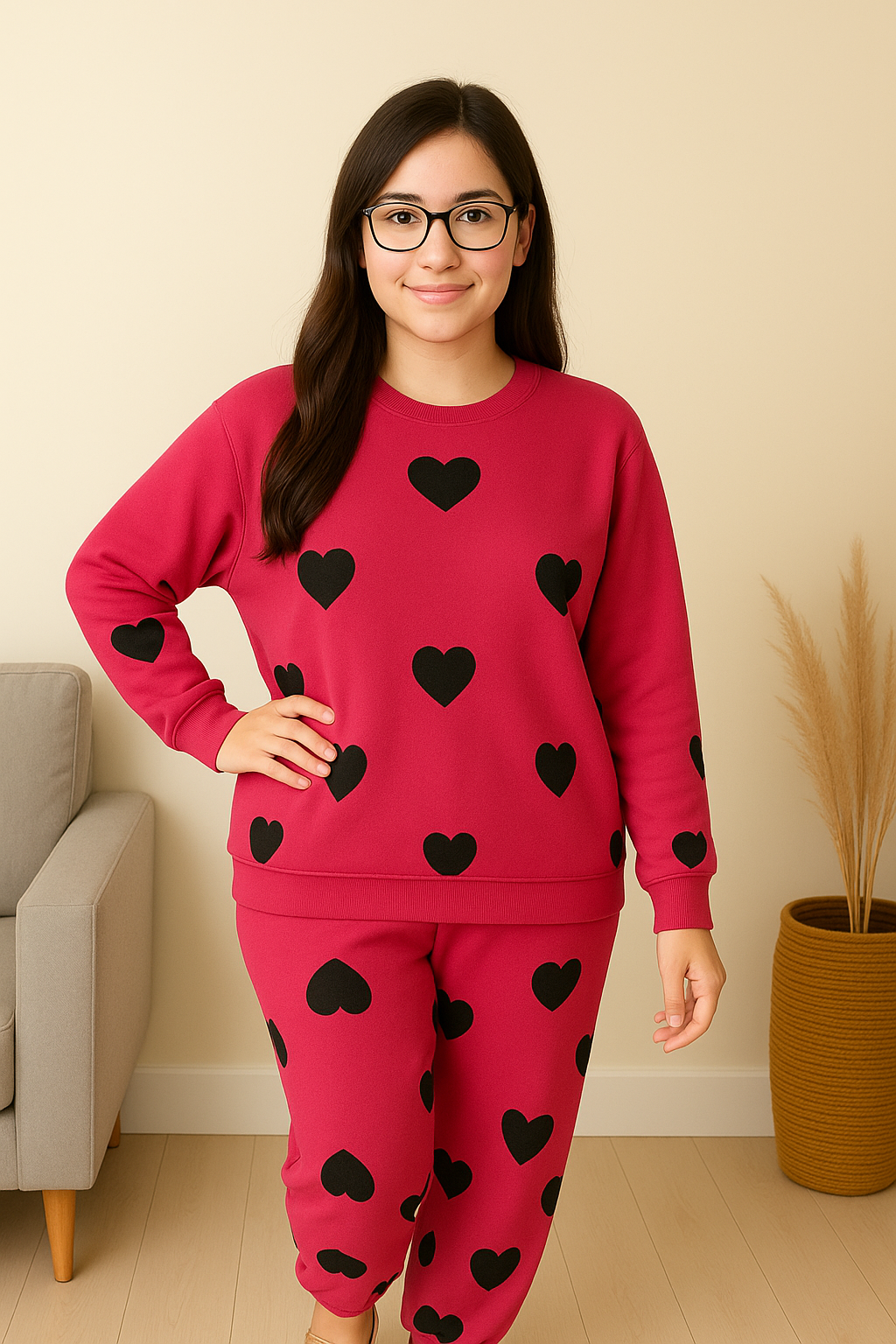Women Winter Fleece Multi Heart