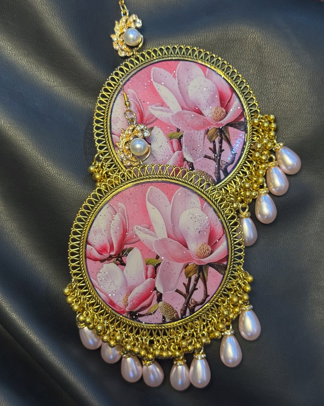 Magnolia Spark Resin Jhumka