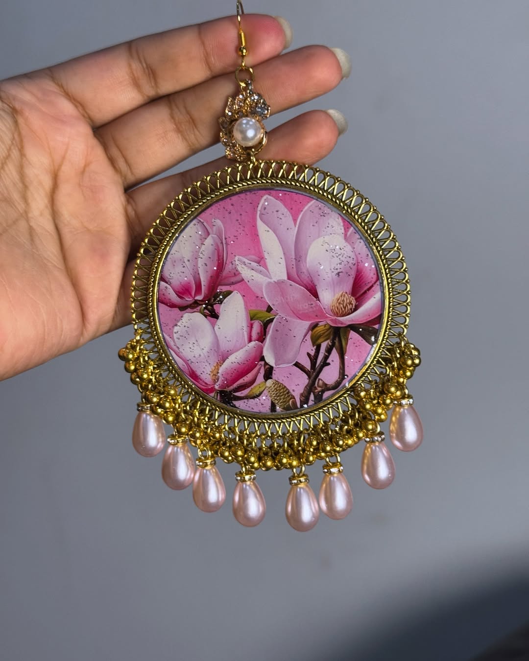 Magnolia Spark Resin Jhumka