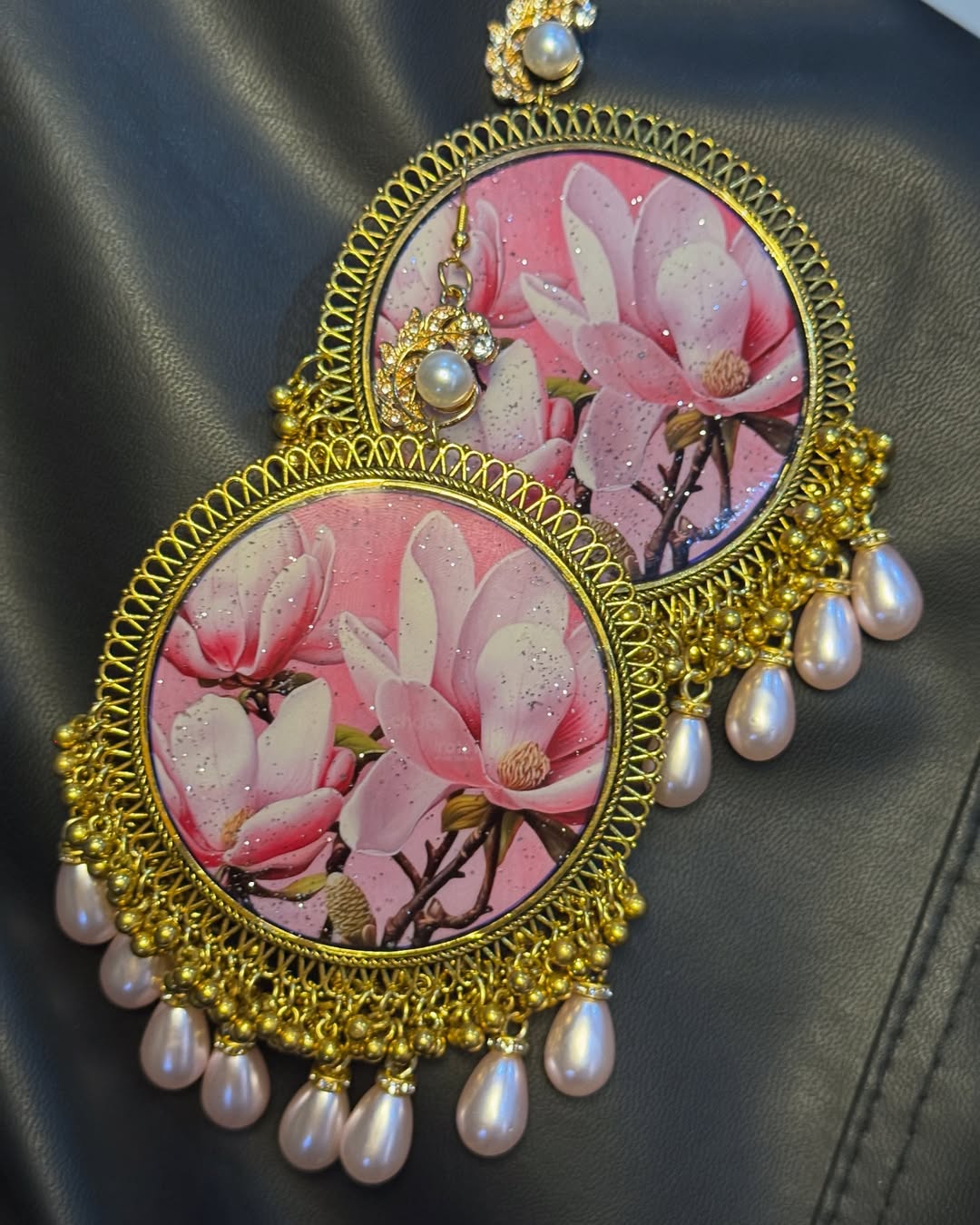 Magnolia Spark Resin Jhumka