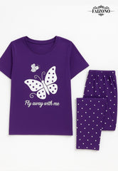 Purple Butterfly Pjs Set