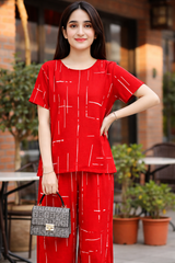 Lines Capri Printed PJs Set