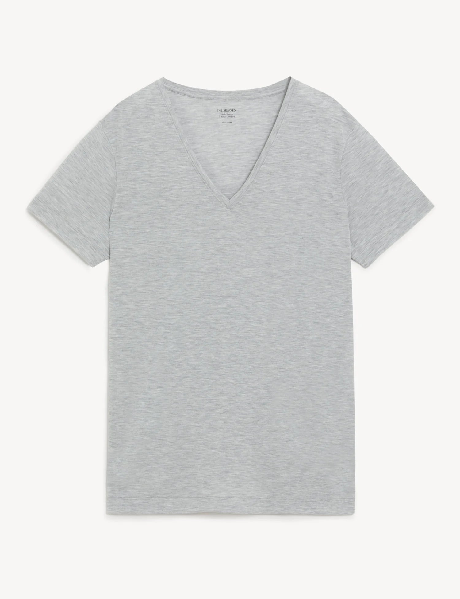Grey V- Neck T-Shirt For Women