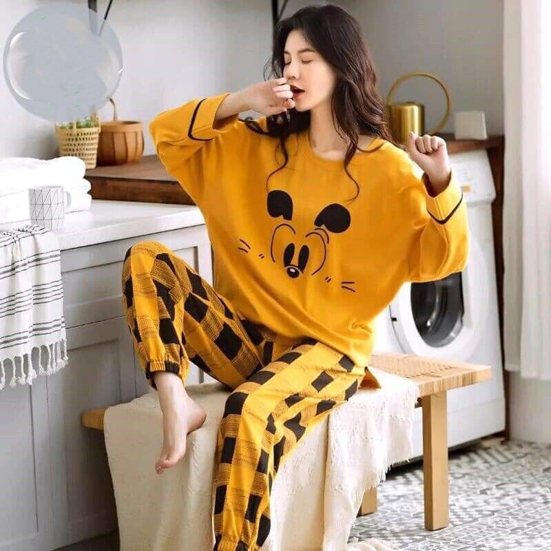 Yellow Mickey Mouse Printed Night Suit