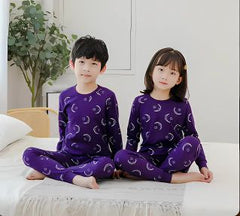 Purple Star And Moon Printed Kids Wear