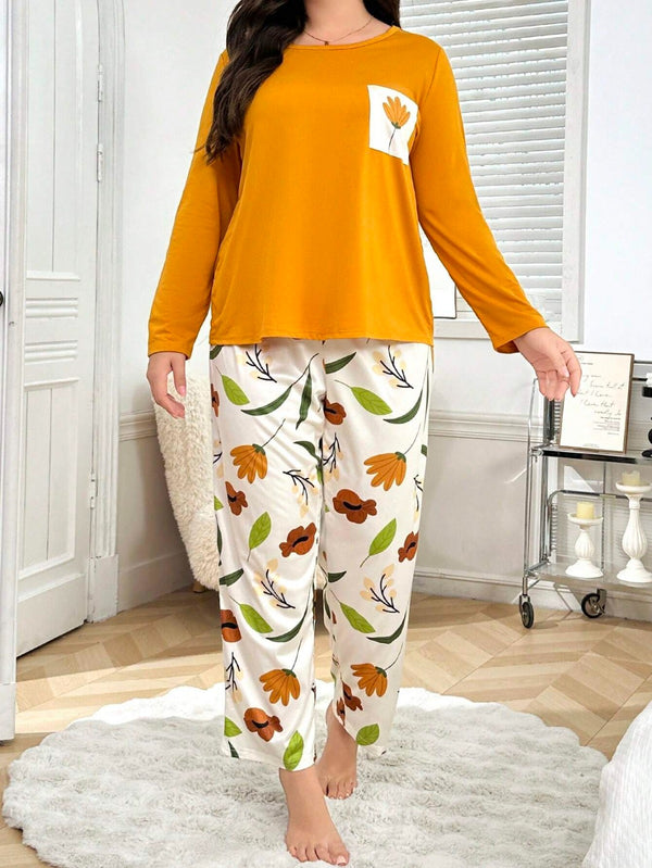 Yellow Flower Pocket PJs Set