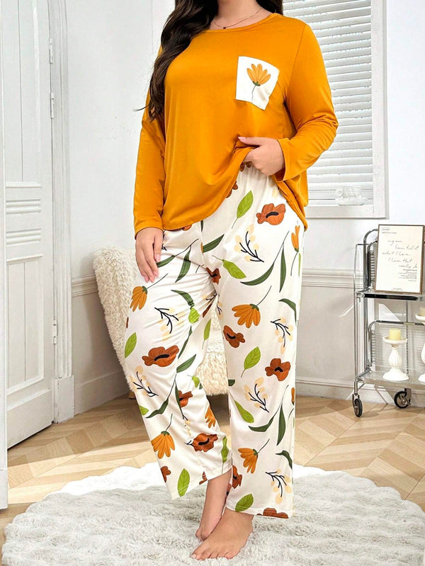 Yellow Flower Pocket PJs Set