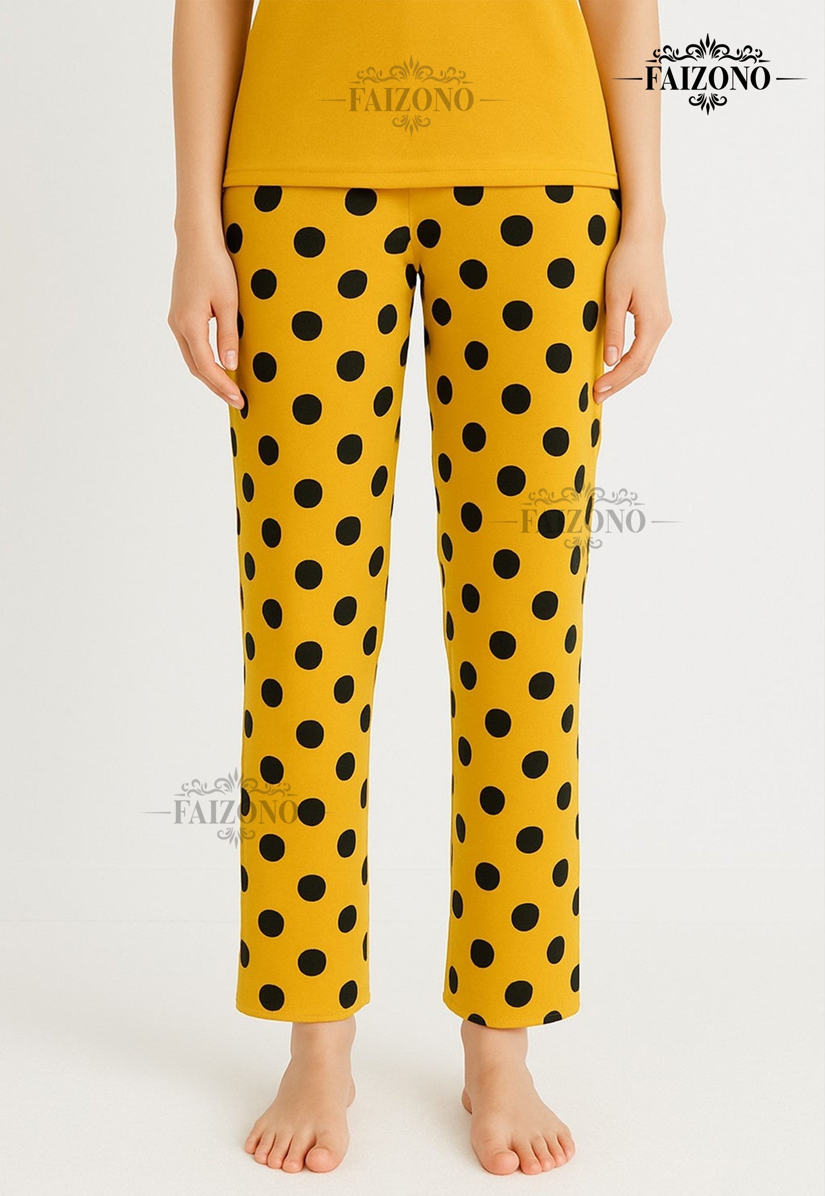 Yellow Smiley PJs Set