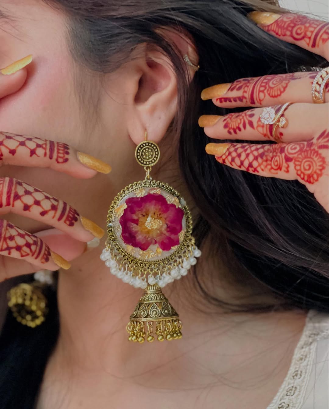 Husn e Gulab Resin Jhumka