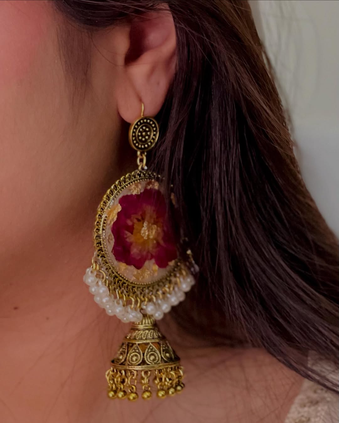 Husn e Gulab Resin Jhumka