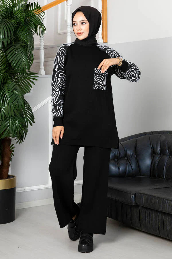 Winter Wood Printed Style Long Sleeves 2 PCs Co-Ord Set