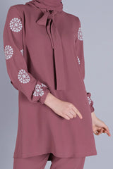 Winter Flower Printed Long Sleeves 2 PC Co-Ord Set